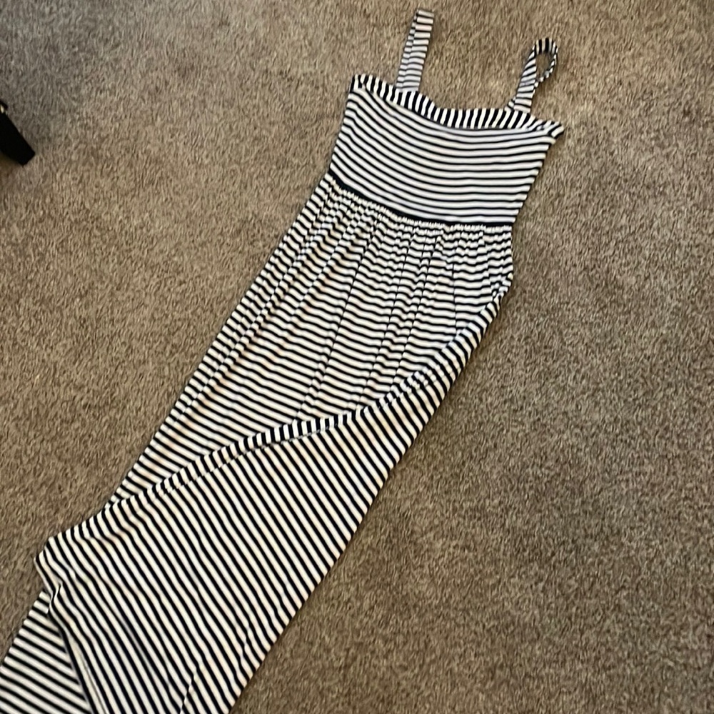Loft navy and cream knit maxi dress small petite